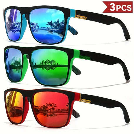 3PCS Classic Polarised Square Sunglasses for Men & Women