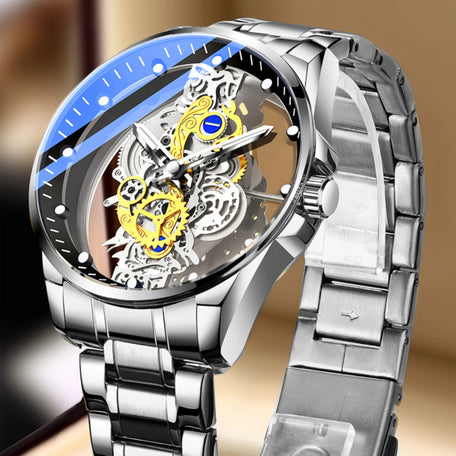 BINBOND Business Quartz Watch with Blue Dial